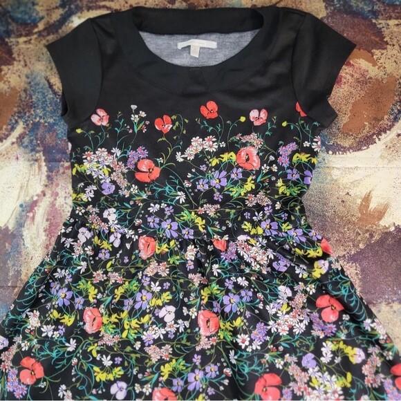 Women's Size 14 Black Multi Floral Print Sleeveless Dress BEAUTIFUL - Picture 4 of 14